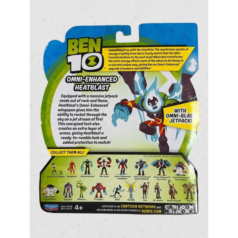 Ben 10 Omni-Enhanced Heatblast Figure (Playmates, 2017) Omni-Blast Jet Pack NEW